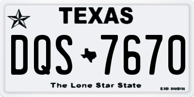 TX license plate DQS7670