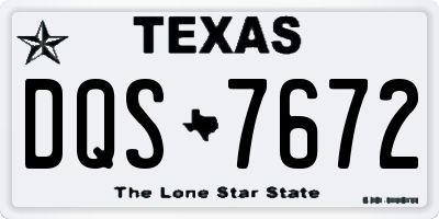 TX license plate DQS7672