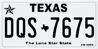 TX license plate DQS7675