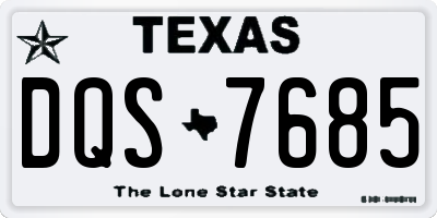 TX license plate DQS7685