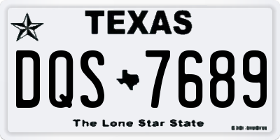 TX license plate DQS7689