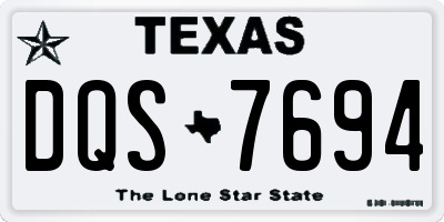 TX license plate DQS7694