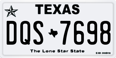 TX license plate DQS7698