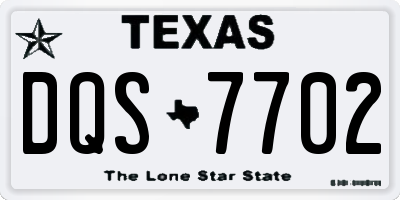 TX license plate DQS7702
