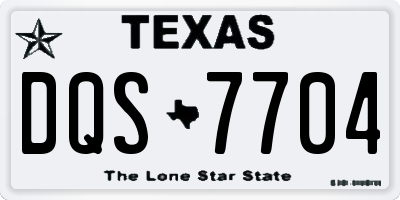 TX license plate DQS7704