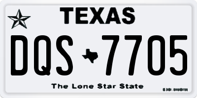 TX license plate DQS7705