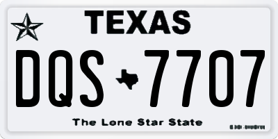 TX license plate DQS7707