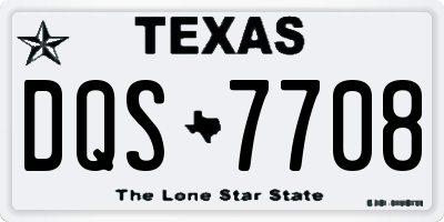 TX license plate DQS7708