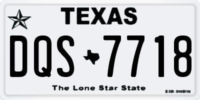TX license plate DQS7718