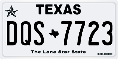 TX license plate DQS7723