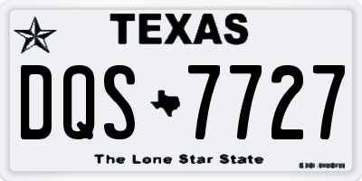 TX license plate DQS7727
