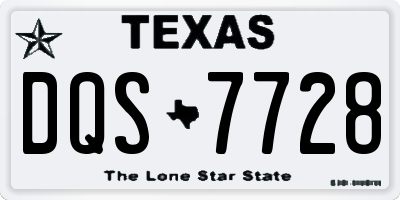 TX license plate DQS7728
