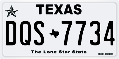 TX license plate DQS7734