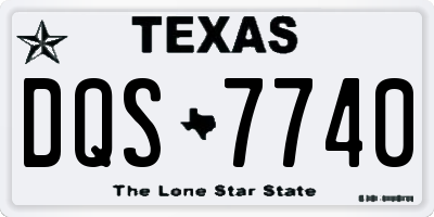 TX license plate DQS7740