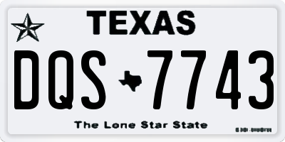 TX license plate DQS7743