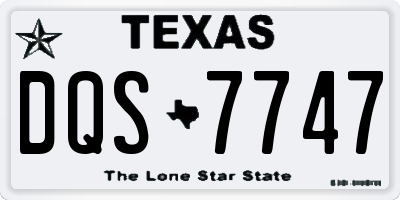 TX license plate DQS7747