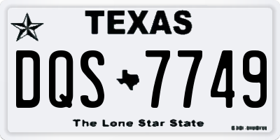 TX license plate DQS7749