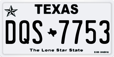 TX license plate DQS7753