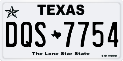 TX license plate DQS7754