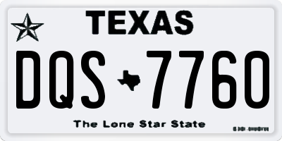 TX license plate DQS7760