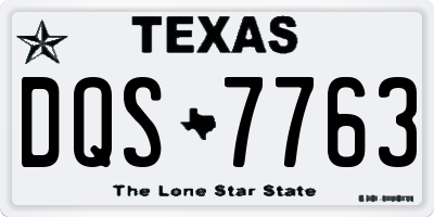 TX license plate DQS7763