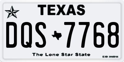 TX license plate DQS7768