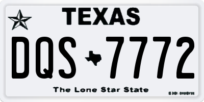 TX license plate DQS7772