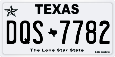 TX license plate DQS7782