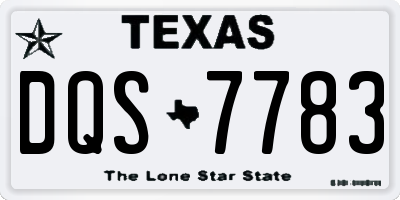 TX license plate DQS7783