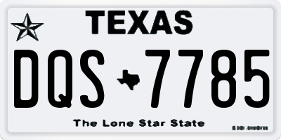 TX license plate DQS7785