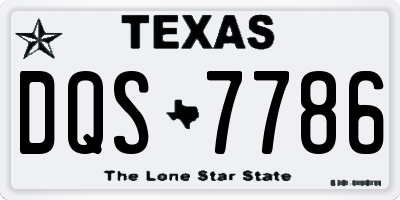 TX license plate DQS7786