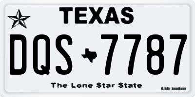TX license plate DQS7787