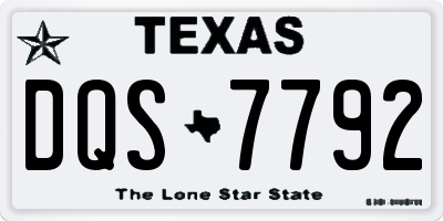 TX license plate DQS7792