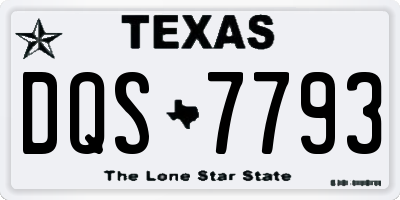 TX license plate DQS7793