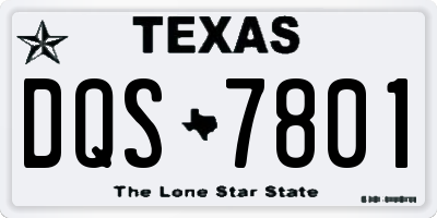 TX license plate DQS7801