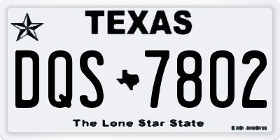 TX license plate DQS7802