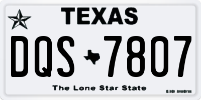 TX license plate DQS7807