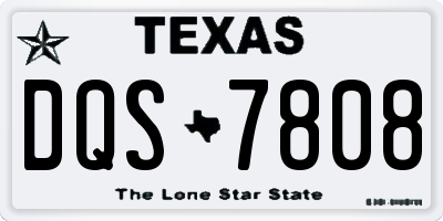 TX license plate DQS7808