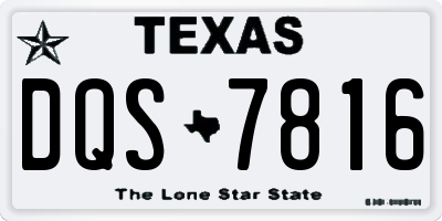 TX license plate DQS7816