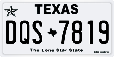 TX license plate DQS7819