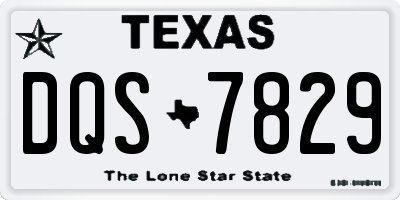 TX license plate DQS7829