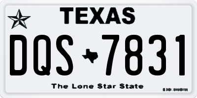 TX license plate DQS7831