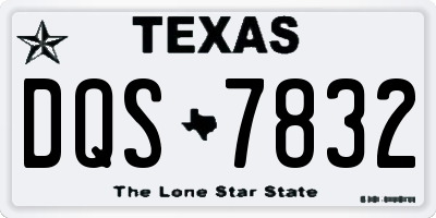 TX license plate DQS7832