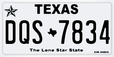 TX license plate DQS7834