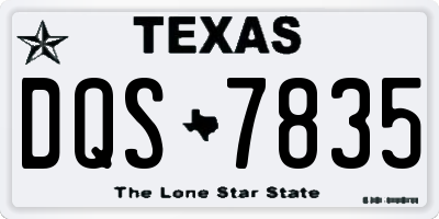 TX license plate DQS7835
