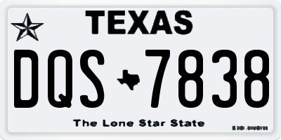 TX license plate DQS7838