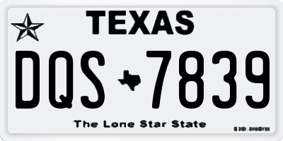 TX license plate DQS7839