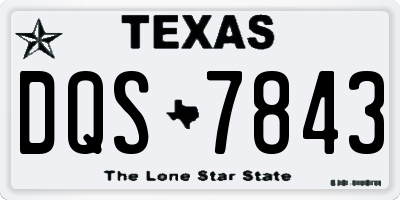 TX license plate DQS7843