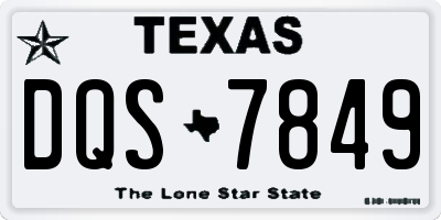 TX license plate DQS7849