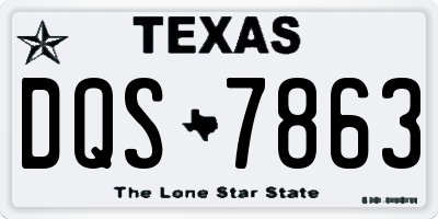 TX license plate DQS7863